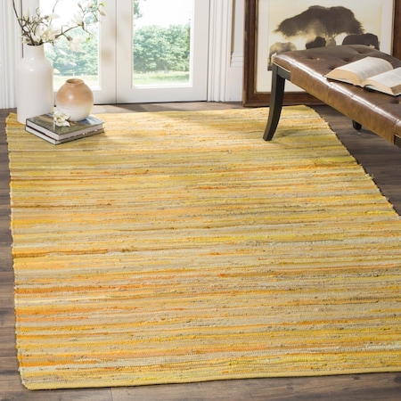 Safavieh 9 x 12 ft. Rag Rug Hand Woven Large Rectangle Area Rug Yellow & Multi-Color RAR130H-9